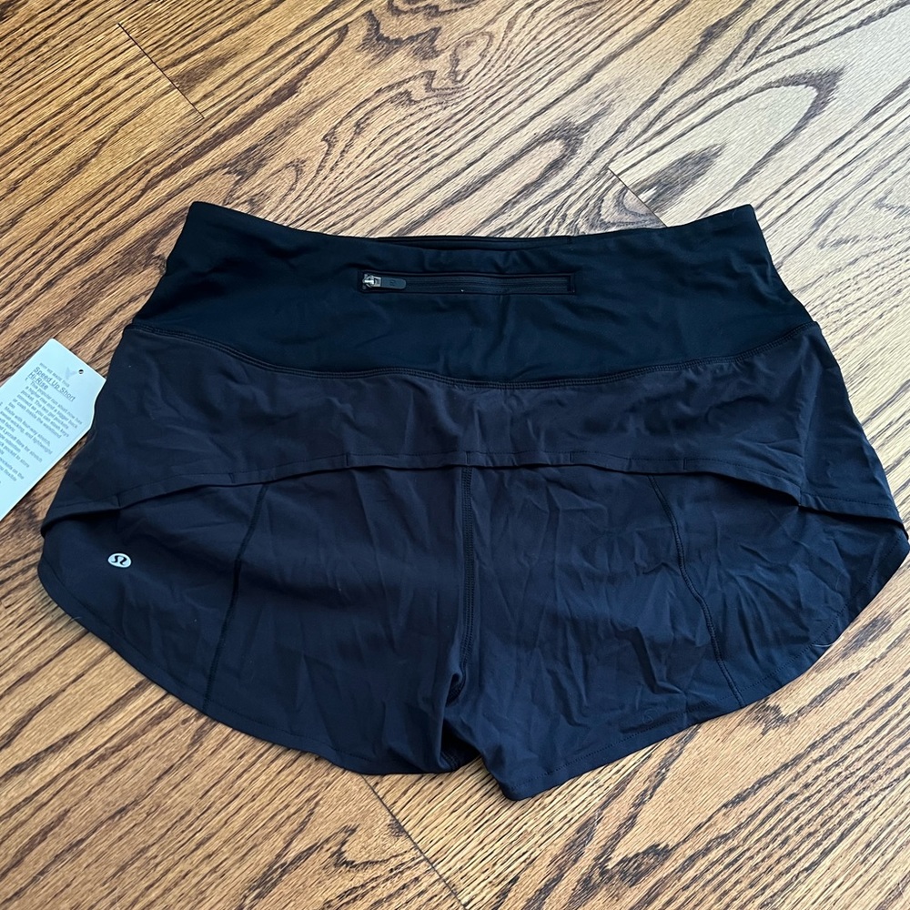 Lululemon speed up shorts size 8 black NWT